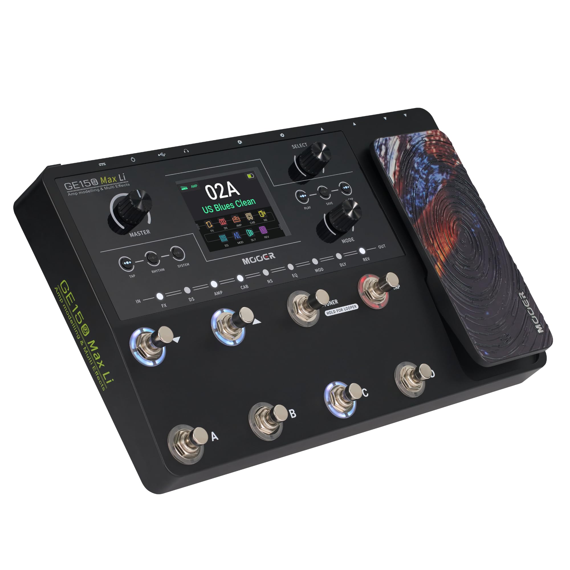 MOOER GE150 Max Li Battery Powered Guitar Amp Modelling Multi